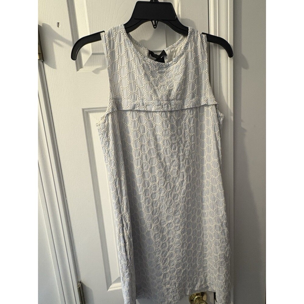 J.CREW Women's Sleeveless Blue And White Size 2 Sundress Midi